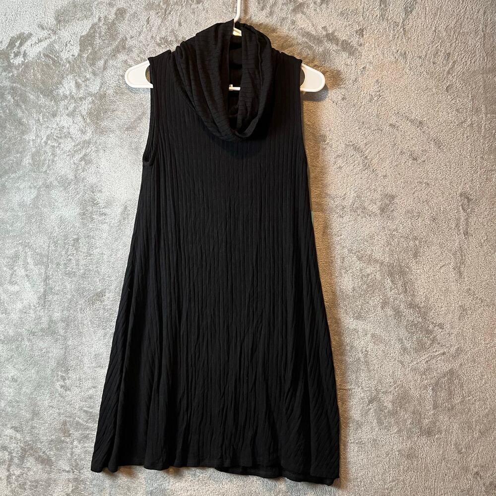 Abound Cowl Neck Knit Ribbed Sleeveless Dress Black Ribbed Size‎ Medium New